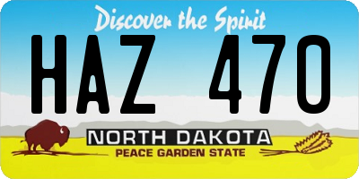 ND license plate HAZ470