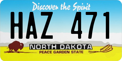 ND license plate HAZ471