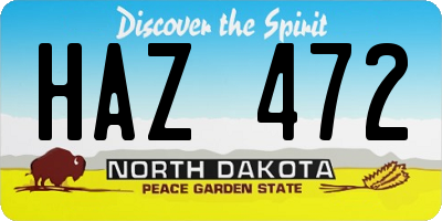 ND license plate HAZ472