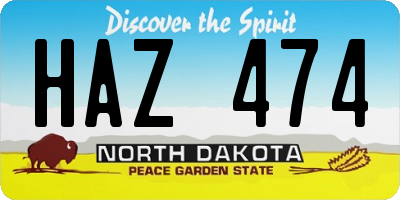 ND license plate HAZ474