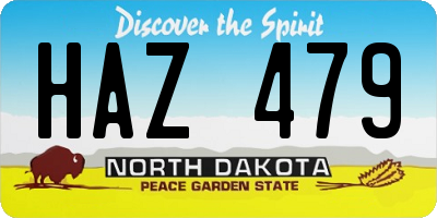 ND license plate HAZ479