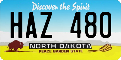 ND license plate HAZ480