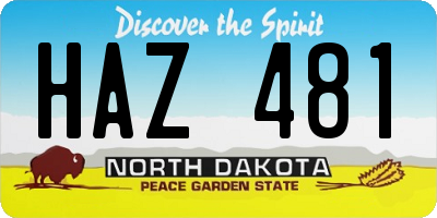 ND license plate HAZ481