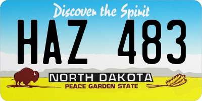 ND license plate HAZ483