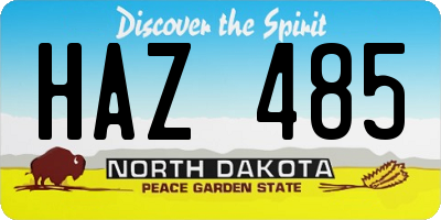 ND license plate HAZ485