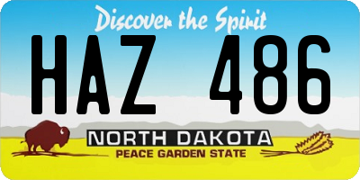 ND license plate HAZ486