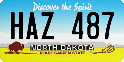 ND license plate HAZ487