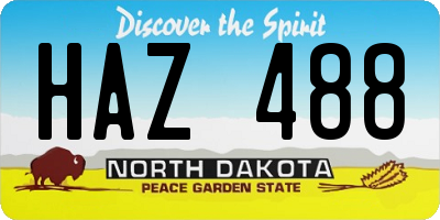 ND license plate HAZ488