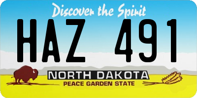 ND license plate HAZ491