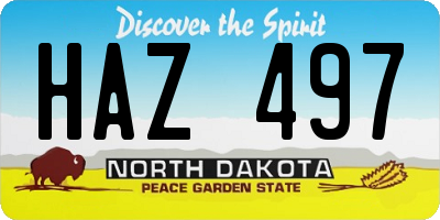 ND license plate HAZ497