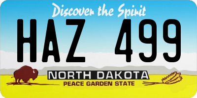 ND license plate HAZ499