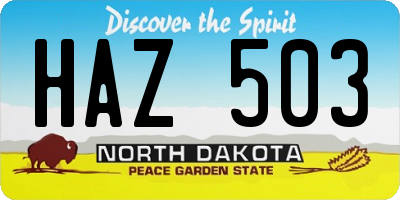 ND license plate HAZ503