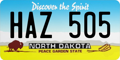 ND license plate HAZ505