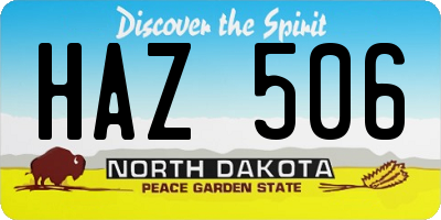 ND license plate HAZ506