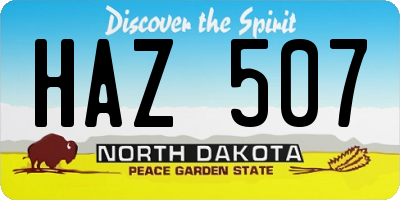 ND license plate HAZ507