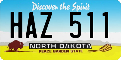 ND license plate HAZ511