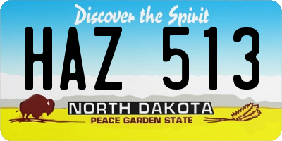 ND license plate HAZ513