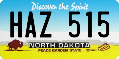 ND license plate HAZ515