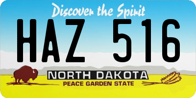 ND license plate HAZ516