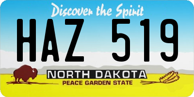 ND license plate HAZ519
