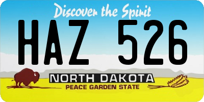 ND license plate HAZ526
