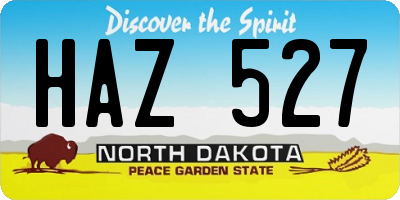 ND license plate HAZ527