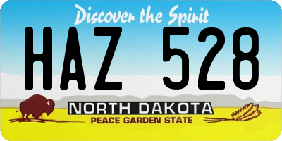 ND license plate HAZ528