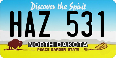 ND license plate HAZ531