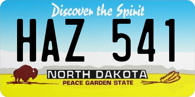ND license plate HAZ541
