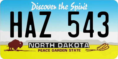 ND license plate HAZ543