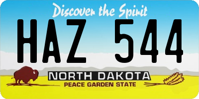 ND license plate HAZ544