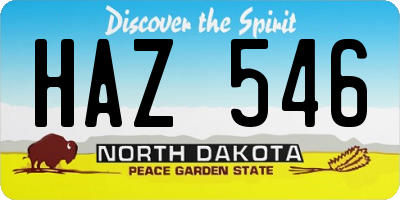 ND license plate HAZ546