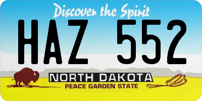 ND license plate HAZ552