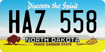 ND license plate HAZ558