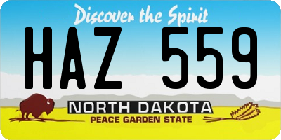 ND license plate HAZ559