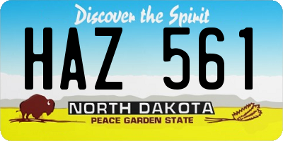 ND license plate HAZ561