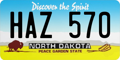 ND license plate HAZ570