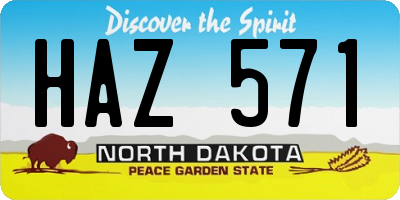 ND license plate HAZ571