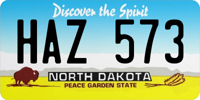 ND license plate HAZ573