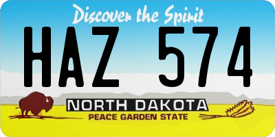 ND license plate HAZ574