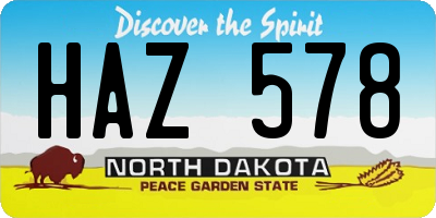 ND license plate HAZ578