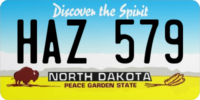 ND license plate HAZ579