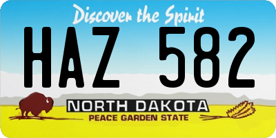 ND license plate HAZ582