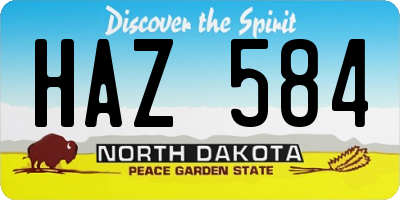 ND license plate HAZ584