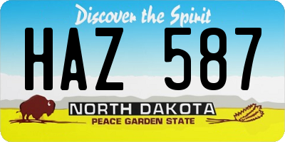 ND license plate HAZ587