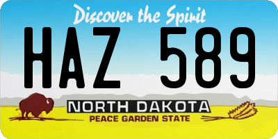 ND license plate HAZ589