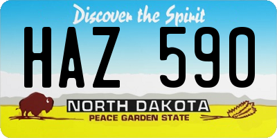 ND license plate HAZ590