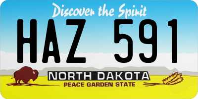ND license plate HAZ591