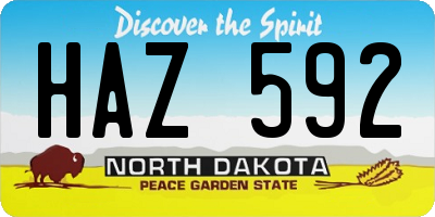 ND license plate HAZ592