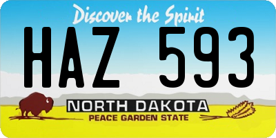 ND license plate HAZ593